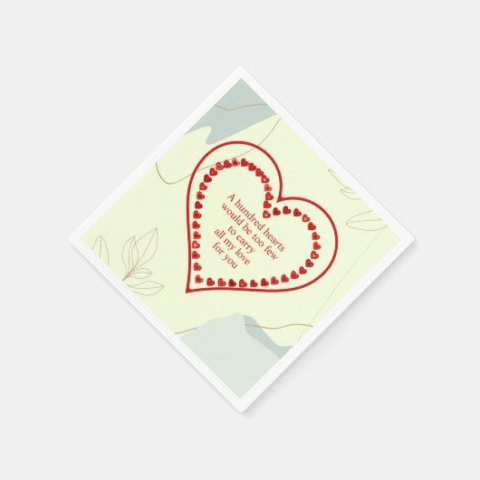 Serviette En Papier Cent Coeurs, Saint Valentin (Coin)