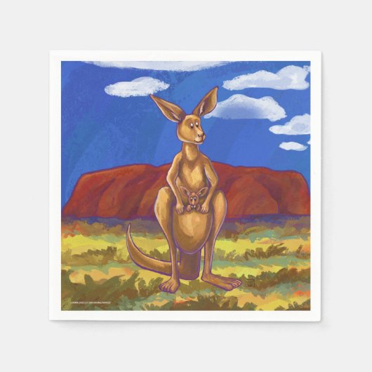 Serviette En Papier Centre du parti Kangaroo (Devant)