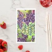 Serviette En Papier Cépages rouge vert grappes vignoble (En situation)