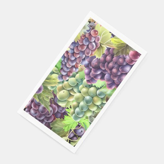 Serviette En Papier Cépages rouge vert grappes vignoble (Coin)