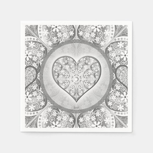 Serviette En Papier Céramique gris dentelle (Devant)