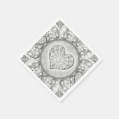 Serviette En Papier Céramique gris dentelle (Coin)