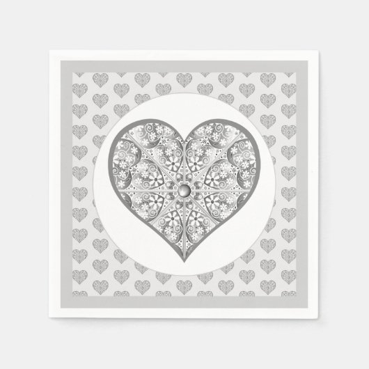 Serviette En Papier Céramique gris dentelle (Devant)