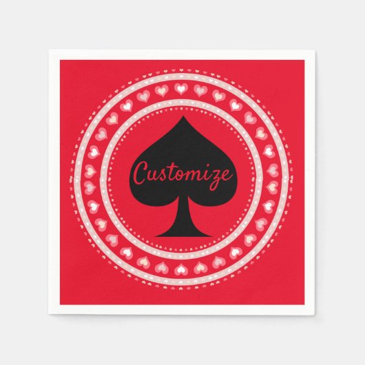 Serviette En Papier Cercle Coeurs Black Spade Thunder_Cove (Devant)