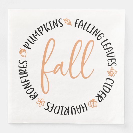 Serviette En Papier Cercle d'automne (Devant)