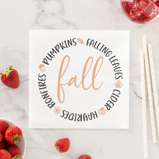 Serviette En Papier Cercle d'automne (En situation)