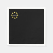 Serviette En Papier cercle de coeurs avec Initiales, Mariage d'amour (Devant)