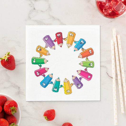 Serviette En Papier Cercle De Crayons