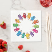 Serviette En Papier Cercle De Crayons (En situation)