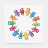 Serviette En Papier Cercle De Crayons (Devant)
