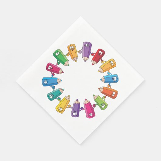 Serviette En Papier Cercle De Crayons (Coin)