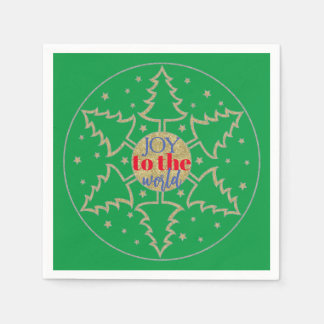 Serviette En Papier Cercle de Noël des arbres verts