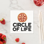 SERVIETTE EN PAPIER CERCLE DE VIE PIZZA (En situation)