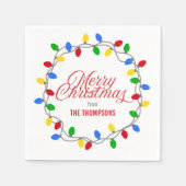 Serviette En Papier Cercle des lumières de Noël | Joyeux Noël personna (Devant)