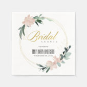 SERVIETTE EN PAPIER CERCLE FLEURI ROSE TENDRE LAVIS POUR BABY SHOWER D (Devant)