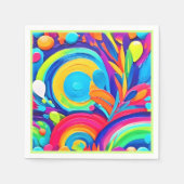Serviette En Papier Cercles Abstraits colorés Peinture (Devant)