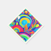 Serviette En Papier Cercles Abstraits colorés Peinture (Coin)