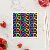 Serviette En Papier Cercles arc-en-ciel (En situation)