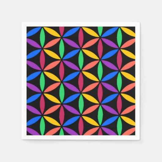 Serviette En Papier Cercles arc-en-ciel (Devant)