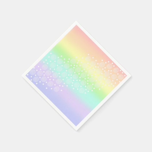 Serviette En Papier Cercles arc-en-ciel pastel en cercles (Coin)