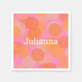 Serviette En Papier Cercles d'aquarelle orange mignonne géométrique mo (Devant)