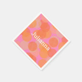 Serviette En Papier Cercles d'aquarelle orange mignonne géométrique mo (Coin)