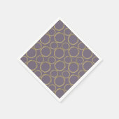 Serviette En Papier Cercles dorés et Taupe rustique Violet Moderne Ten (Coin)