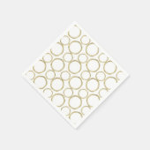 Serviette En Papier Cercles Dorés Sur Fond Blanc Moderne Tendance (Coin)