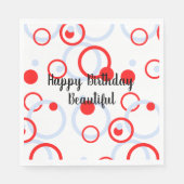Serviette En Papier Cercles Joyeux anniversaire belle (Devant)