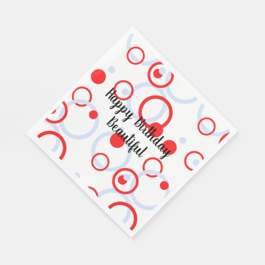 Serviette En Papier Cercles Joyeux anniversaire belle (Coin)