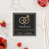 Serviette En Papier Cercles Mariages Chic Faux Gold Foil (En situation)