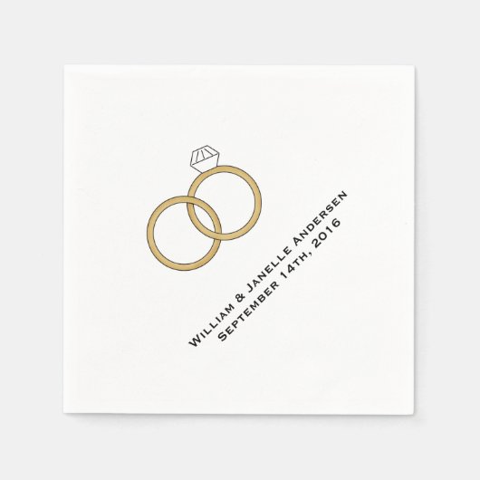 Serviette En Papier Cercles mariages Papier personnalisé serviettes (Devant)