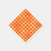 Serviette En Papier Cercles modernes du milieu du siècle, mandarine or (Coin)