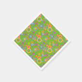Serviette En Papier Cercles mods rétro sur vert (Coin)