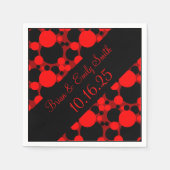 Serviette En Papier Cercles noirs rouges personnalisables serviettes e (Devant)