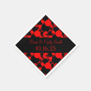Serviette En Papier Cercles noirs rouges personnalisables serviettes e