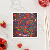 Serviette En Papier Cercles rouges (En situation)