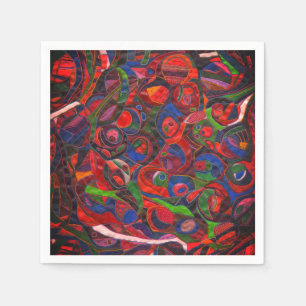 Serviette En Papier Cercles rouges