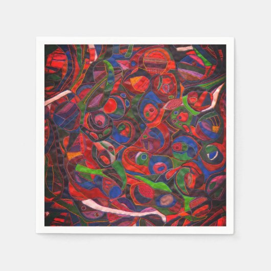 Serviette En Papier Cercles rouges (Devant)