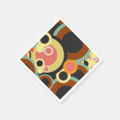 Serviette En Papier Cercles super rétro motif Mid Century Abstrait (Coin)
