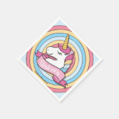 Serviette En Papier Cercles Unicorne arc-en-ciel (Coin)