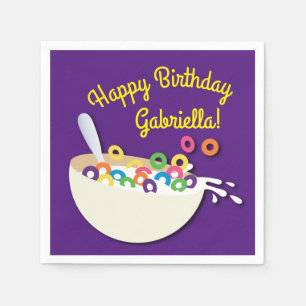 Serviette En Papier Cereal Bowl Enfants Slepover Anniversaire fête mig