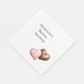 Serviette En Papier Cérémonie de mariage aux cœurs de fraises au choco (Coin)