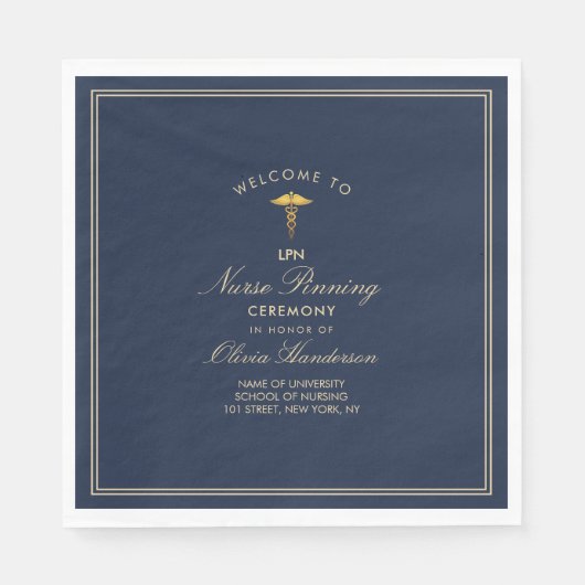 Serviette En Papier Cérémonie d'épinglage d'infirmière élégante de la  (Devant)