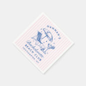 Serviette En Papier Cérémonie Personnalisée Rétro Moderne EVJF Bleu & (Coin)