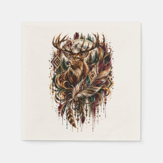Serviette En Papier Cerf Boho, Rêvant de Cerf
