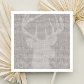Serviette En Papier Cerf Buck Burlap Gris Rustique