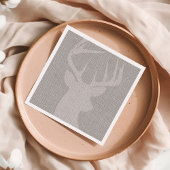 Serviette En Papier Cerf Buck Burlap Gris Rustique