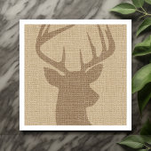 Serviette En Papier Cerf Buck Burlap Tan Rustique