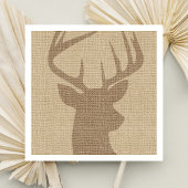 Serviette En Papier Cerf Buck Burlap Tan Rustique